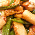 ポコchan's cooksnap of when they made 揚げ長芋とさやえんどうの炒めもの.