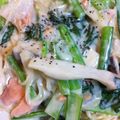 ま☆ゆり's cooksnap of when they made 鮭のクリームパスタ.