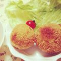 兵庫産ししゃも's cooksnap of when they made クリームチーズ in ライスコロッケ☆.