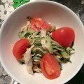 rerenママ's cooksnap of when they made 鶏ささみとトマトの胡麻ドレッシング和え.