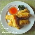 オレンジデイ's cooksnap of when they made 簡単☆かにかまとセロリのチーズ春巻き.