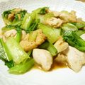 ruruyun's cooksnap of when they made 鶏肉と小松菜のにんにくバター醤油炒め.