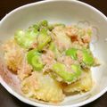 nanakoara's cooksnap of when they made そら豆と新じゃがの明太子バター和え.