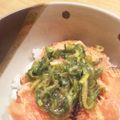 kyuchan933's cooksnap of when they made ネギ塩サーモン丼.