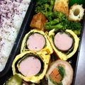 お料理んりん's cooksnap of when they made ～お弁当に～魚肉ソーセージ海苔巻き卵.