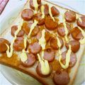 miimiiko's cooksnap of when they made ウインナーマヨカレトースト.