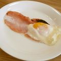 反省堂書店（のぐち）'s cooksnap of when they made レンジで　ハムエッグ.