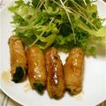 rossy42's cooksnap of when they made にらとえのきの豚肉巻き巻き.