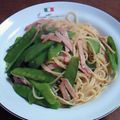 じゅん♪'s cooksnap of when they made きぬさや＆生ハムのシンプルパスタ♪.