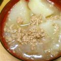 ましゃともみ's cooksnap of when they made 豚ひき肉でトロトロ新玉ねぎと大根煮❀.