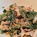ピユアブラ's cooksnap of when they made 簡単で美味しいよ！春菊と豚肉の辛子和え♪.