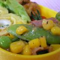 にゃぁくん's cooksnap of when they made スナップえんどうの3色オイマヨ炒め.