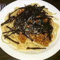 LOUTS's cooksnap of when they made なめたけとバターが決め手♪納豆パスタ♪.