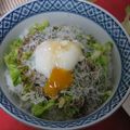 みけどんどん's cooksnap of when they made 釜揚げしらすに温たまキャベツも！のっけ丼.