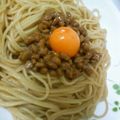 言寺里予's cooksnap of when they made めんつゆと納豆だけパスタ.