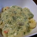 Asahome's cooksnap of when they made ほうれん草と鶏肉のクリーム煮.