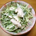 Andy♪'s cooksnap of when they made 塩麹わさびマヨ味！ささみと水菜サラダ.