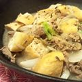 mmameco's cooksnap of when they made 牛薄切り肉と玉葱とがんものめんつゆ煮.