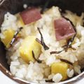 harummina's cooksnap of when they made さつまいもと塩昆布の味ご飯.