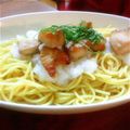 ayya0715's cooksnap of when they made グリルチキンのおろしそパスタ.