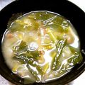 shionss99's cooksnap of when they made かき菜とネギの生姜かつお節入り味噌汁.