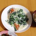 やんぬ's cooksnap of when they made 鮭のソテー☺ほうれん草＆ホワイトソース.