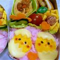 朋愛t's cooksnap of when they made ☆簡単♪キャラ弁！！ひよこのお弁当☆.