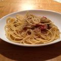 r9214s's cooksnap of when they made ベーコンとごぼうの和風パスタ.