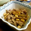 ☆ばた〜すこっち☆'s cooksnap of when they made 圧力鍋★大豆とごぼうがいっぱい豚しぐれ煮.