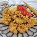 在宅勤務のおじさん's cooksnap of when they made たれ絶賛！元祖鶏むね肉のやわらか油淋鶏.