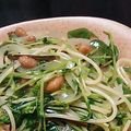 azu_enjoy's cooksnap of when they made ヘルシー♡納豆と豆苗ときのこのパスタ♡.