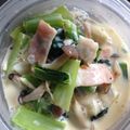 m_kera's cooksnap of when they made 小松菜＊しめじ＊ベーコンの豆乳パスタ.