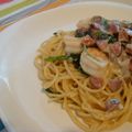 mybinue's cooksnap of when they made えびとほうれんそうのクリームパスタ.