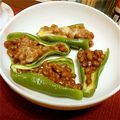 落ち武者's cooksnap of when they made 納豆ピーマンボート.