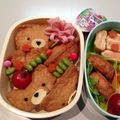 みれいい's cooksnap of when they made キャラ弁+リラックマいなり+.