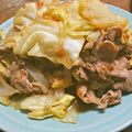 mokun's cooksnap of when they made キャベツと豚の　梅醤油炒め.