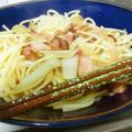 まつもとしんや's cooksnap of when they made 新玉ねぎとベーコンのパスタ.
