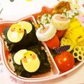 マッハママ's cooksnap of when they made 簡単キャラ弁当☆チーズでひよこ＆ニワトリ.