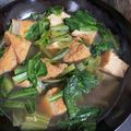 はっぴーゆりもん＊'s cooksnap of when they made 小松菜と厚揚げ豆腐のガーリック煮.