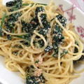 noruri's cooksnap of when they made 明太子とほうれん草の和風スパゲティ.