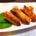 sakuya29's cooksnap of when they made おつまみ＊サーモンチーズの春巻き♡.