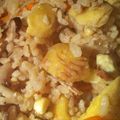 minakoala's cooksnap of when they made ルクルーゼで☆生姜風味の栗ご飯.