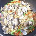 sy1's cooksnap of when they made あさりとアスパラの簡単パエリア.