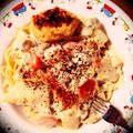 AzuB's cooksnap of when they made 生クリーム不使用♪クリーム風味噌パスタ.