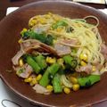 Tomoriann's cooksnap of when they made 菜の花とベーコンの塩麹スパゲディー.