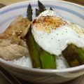 ふんか's cooksnap of when they made アスパラガスと卵のご飯♪レモンソースで.