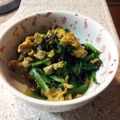 しぐまΣ's cooksnap of when they made ✿春菊と塩こんぶの卵とじ✿.