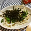 komutatata's cooksnap of when they made もやしとニラの海苔サラダ.