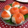 akilondon's cooksnap of when they made パーティにも♪いくらとサーモンの手毬寿司.