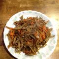 YOUまお's cooksnap of when they made 豚バラinきんぴらごぼう☆.